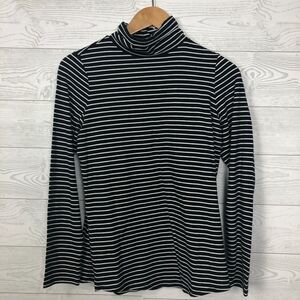 NWT J Jill Women's XS Luxe Supima Shirttail Turtleneck Long Sleeve Striped Shirt